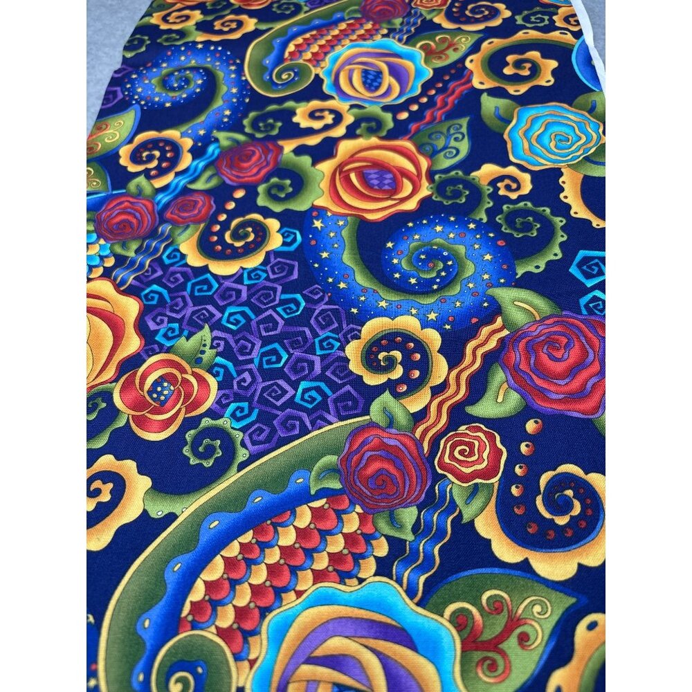 Whimsical Roses & Starry Night 1/2 yard x 44" Quilting Cotton Fabric By Ellen Ed